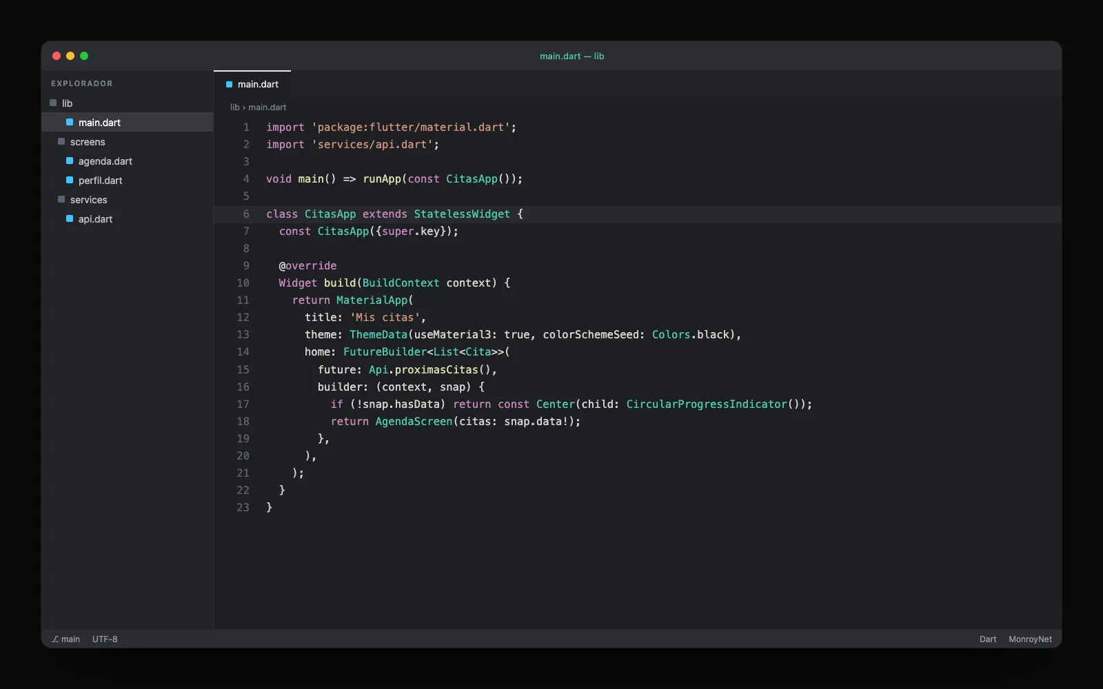 App móvil · Flutter